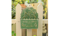 Wall-Mounted Iron Planter Embossed Metal Wall Pocket Planter Distressed for Patio, Porch, Garden