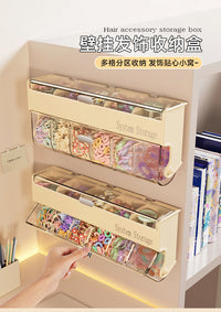 儿童发饰收纳盒壁挂墙大容量多层女宝头绳皮筋发夹首饰品分格盒子 壁挂发饰收纳盒-1个装