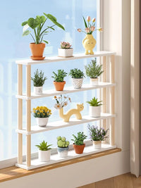 Narrow Space Storage Rack Multi-Tier Shelf Solid Wood Construction Narrow Storage Shelf Space Saving Design for Small Areas, Balcony, Laundry Room