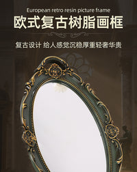 Vintage Resin Photo Frame, Oval Ornate Border for Wall or Desk Display, European Themed Home Decoration Piece