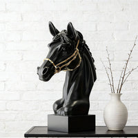 Lifelike Horse Head Sculpture Decorative Art Piece for Living Room, Office, or Display Cabinet
