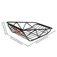 Sturdy Rear Bike Basket Black Cycle Rear Basket Metal Cargo Carrier Sloped for Commuters, Students, Commuting, Errands