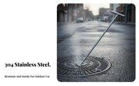 Multi-Functional Manhole Cover Hook Rust-Resistant Manhole Cover Lifter Heavy Duty for Municipal Workers, Construction Sites, Warehouses