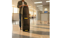 Reinforced Base Wheeled Golf Travel Bag Black Rolling Golf Travel Bag Geometric Pattern Sports Luggage