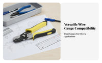 AWG Marked Holes Cable Stripping Pliers Locking Latch Wire Stripping Tool Ergonomic Handles Electrical Wire Pliers CR-V Steel for Electricians