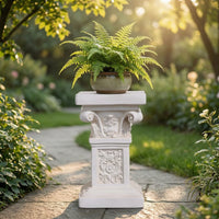Roman Column Pedestal Ornate Column Display Stand Decorative Pedestal with Raised Carvings for Photographers