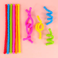 6 Pieces Bendable Silicone Sensory Stick Anxiety Relief Sensory Fidget Stick Calming Quiet Desk Toy Portable for Classroom