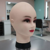 Bald Display Head Smooth Surface Bald Mannequin Head Realistic Proportions Hat Display Mannequin for Hair Stylists, Retailers, Retail Store, Classroom