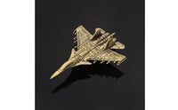 Brass Airplane Figurine Collectible Brass Fighter Jet Decorative Metal Aircraft Ornament for Aviation Fans, Aviation Enthusiasts, Desk, Bookshelf