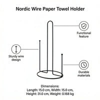 Dining Table and Kitchen Island Paper Towel Holder for Modern Freestanding Iron Roll for Home Cooks