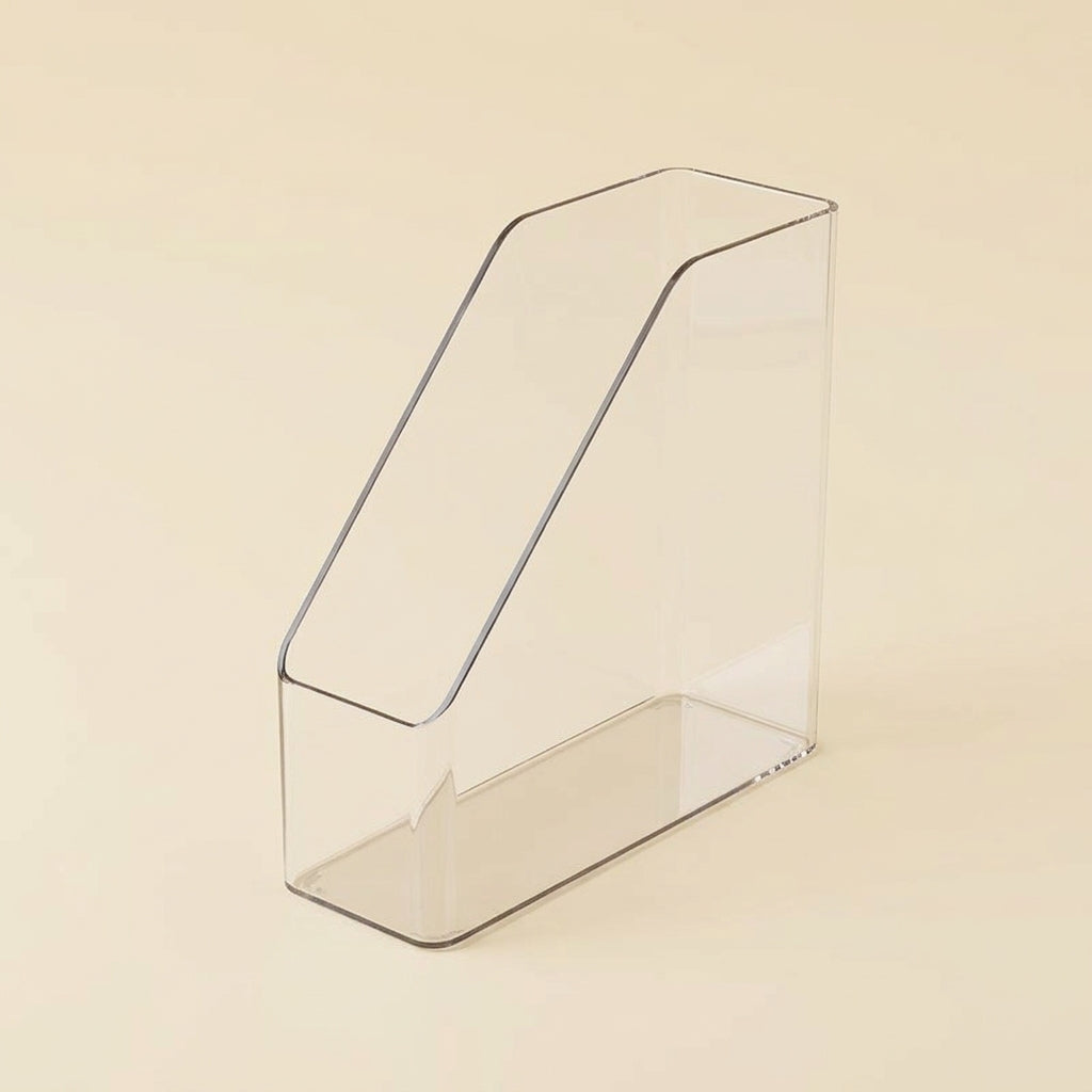 Desktop File Organizer for Book Storage, Vertical Clear Rack for Study Room and Office, Lightweight Document Holder for Students