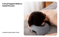 Contoured Prone Massage Pillow Soft Textile Cover Donut Face Cradle Pillow