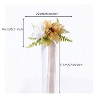 Lightweight Artificial Flower Decoration Hanging Flower Ornament with Ribbon Colorful Artificial Flowers Soft for Car Mirror, Chair Back, Weddings