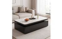 Coffee Table with 4 Drawers Minimalist Coffee Table with Storage Modern Furniture for Living Room, Apartment