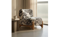 Cushioned Upholstered Lounge Chair Textured Textile Sleek Outline Lounge Chair Rounded Modern Single Sofa Solid Base