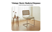 Retro Design Cantilever Woven-Back Chair Multi-Purpose Seating Furniture Ergonomic Backrest Commercial Grade for Design Enthusiasts, Cafe Owners, Facility Managers, Dining Room, Restaurants, Home Office