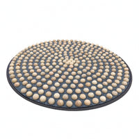 Foot Massage Mat with Wooden Nodes Portable Foot Massager Mat Massage Pad with Wooden Beads Safe Slim Design for Adults, Home