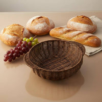 Multifunctional Double Ear Basket Tray Easy to Carry Woven Bread Basket Decorative for Living Room, Tabletop, Bakery Display