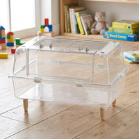 Large Hamster Cage for Syrian Hamster, Full Transparent Viewing PET Material, Single Level Habitat for Dwarf Hamster, Gerbil and Pet Mice Home