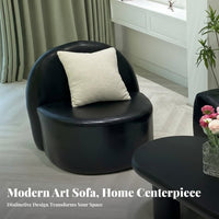 Wavy Sofa Creative Shape Lounge Furniture Faux Leather Upholstery Couch for Business Owners, Interior Designers, Reception Area, salon, Office