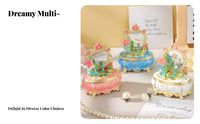 Ideal Gift Enameled Trinket Box with Mirror Exquisite Engraving Miniature Dressing Table Jewelry Box Rhinestone Accents for Women, Girls