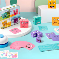 Face-Changing Cube Game Metal Tin Box Face Changing Cube Game Expression Matching Block Block Game Printed Lid Play Set