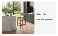 Upholstered High Stool with Backrest Modern Design Upholstered High Stool Sturdy Construction Padded Seat for Interior Designers
