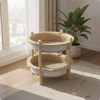 Double Layer Cat Bed Scratching Surface Solid Wooden Cat Bed Breathable Mat