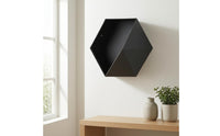 Faceted Hexagonal Wall Shelf Deep Cavity Hexagon Wall Shelf Matte Finish