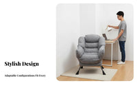 Comfortable Upholstered rotating Armchair Ergonomic Support Home Furniture Plush Padding Lounge Chair gentle-feel Fabric for University Students, gaming enthusiasts, Homeowners, Dorm Room, Bedroom, Office, perusing corner