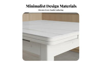 Space-Saving Extendable Pedestal Table Modern design Household Furniture Easy to Clean abrasion Resistant for Apartment Dwellers, Families, homeowners, Small areas, Dining Room, Family Gatherings, Kitchen