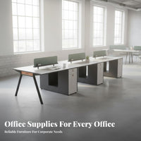 Modular Office Workstation Modern Design Partitioned Office Cubicle Privacy Panels Multi Person Computer Desk for Professionals, Workplace