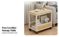Movable Design Mobile Side Table with Wheels Multi-Tier Storage Stand Versatile Household Furniture Sturdy Construction for Apartment Dwellers, Office Workers, Living Room, Bedroom, Balcony, Small Areas