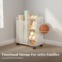 Exercise Mat Storage Rack Versatile Athletic Gear Holder Mobile Casters Exercise Mat Holder for Garage