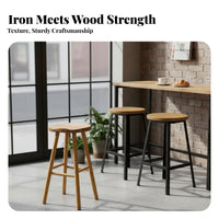 Minimalist Design Four-Legged Wooden Stool Modern Design Bar Height Seating Sturdy Construction High Top Table Natural Aesthetic for Homeowners, Interior Designers, Milk Tea Shop, Kitchen