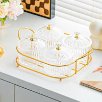 Easy to Clean Divided Serving Tray with Lid and Handle Tabletop Divided Snack Tray with Lid Portable Platter Clear for Coffee Table, Living Room