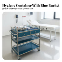 Thickened Frame Stainless Steel Medical Cart 360° Swivel Casters Multi-Tier Treatment Cart Resistant Rolling Instrument Trolley Easy to Clean for Beauticians, Hospitality Workers, Hospital, Operating Room, Oral Prevent Items from Sliding Ice
