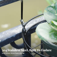 Railing Pot Rack Rustresistant Circular Railing Basket no-tools-required Assembly for Porch