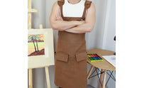 Oil-Proof Heavy Duty Canvas Apron Waterproof Adjustable Bib Apron with Pockets for Gardeners, Woodworkers, Kitchen, Restaurant, Garage