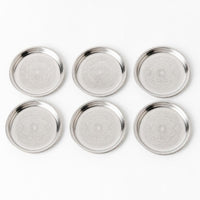 6 Pieces Coaster with Raised boarder Polished Metal Cup Tray Heat Resistant Coasters for Tabletop, Dining Beverage Presentation, Home Entertaining