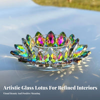 Light Reflecting Crystal Lotus Candle Holder Creates Romantic Atmosphere Crystal Lotus Tealight Holder Easy to Clean for Homeowners, Parties