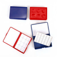 Refillable 24-Grid Paint Palette Portable Empty Watercolor Box Compact Watercolor Pan Case Snap Lid for Artists, Studio, Classroom