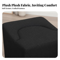 Nordic design Sculptural Cube Stool plush fabric Upholstery Ottoman adaptable Footstool Low Maintenance for Interior Design fans, Adults, Homeowners, Living Room, Lounge Area, Bedroom, Entrypath