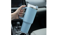 Insulated Tumbler with Handle Large Capacity Tumbler with Handle Portable Vessel for Commuters, Road Trips
