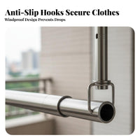 Retractable Clothes Dehumidifying Rod Space-Saving Stainless Steel Clothes Pole Rust Resistant Retractable Dehumidifying Rack for Apartment Dwellers