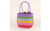 Wicker Bike Basket Rainbow Front Bike Basket for Young Children, Tricycles