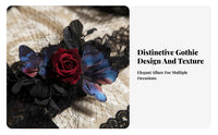 Gothic Flower Fascinator Vintage Inspired Halloween Mesh Covering Hair Fastener Flower Mesh Hair Fastener Retro Design Dark