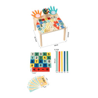 Wooden Learning Table with Cups Hands-on Busy Table Sensory Compact for Toddlers, Preschoolers, Kids, Playroom, Classroom