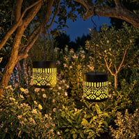 Waterproof Metal Lantern with Cutout Pattern for Pathway