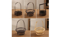 Bamboo Basket with Handle Openwork Flower Arrangement Basket Handcrafted for Decorators, Tabletop, Tea Room